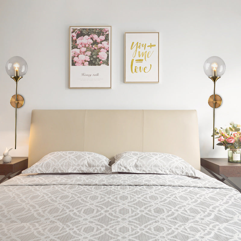 VARME – Nordic Brass & Glass Wall Light / Scandinavian Globe Lamp