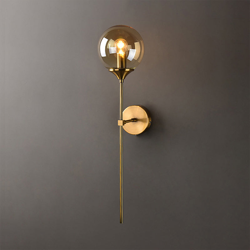VARME – Nordic Brass & Glass Wall Light / Scandinavian Globe Lamp
