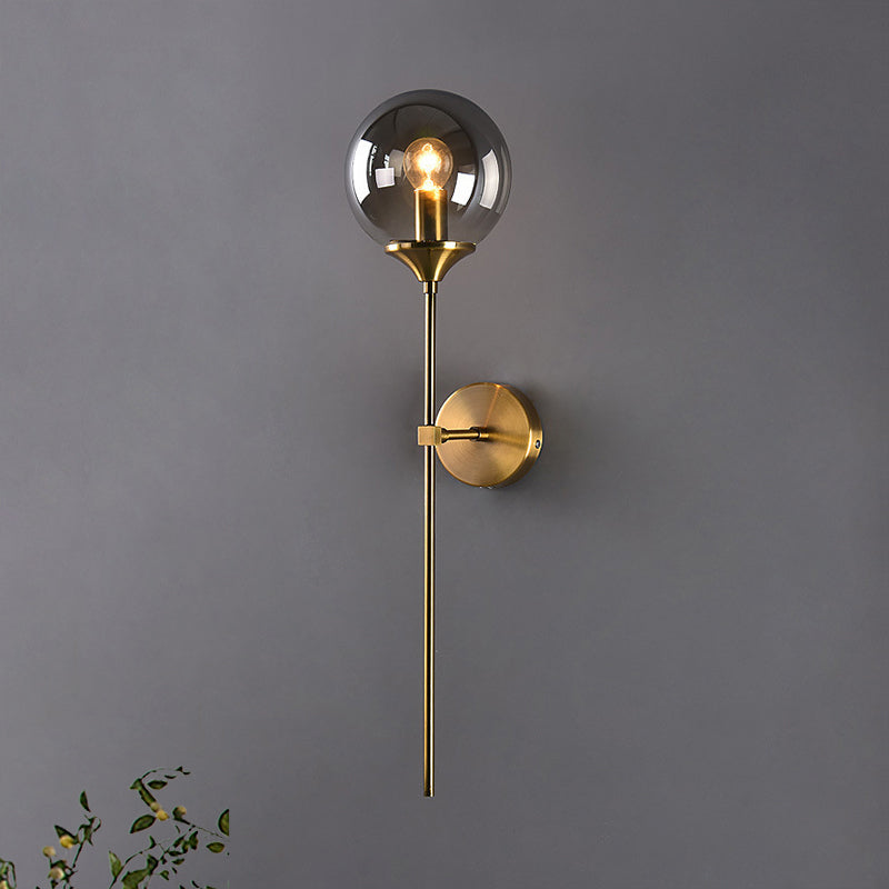 VARME – Nordic Brass & Glass Wall Light / Scandinavian Globe Lamp